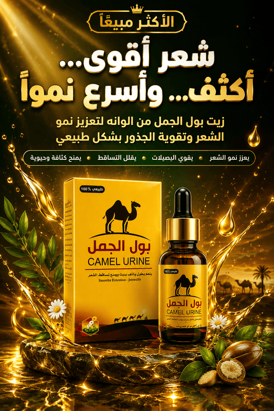 زيت بول الجمل للشعر –زيت طبيعي يقوّي الشعر ويعزز نموه من الجذور